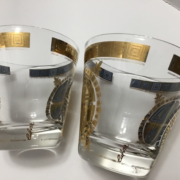 2 Vintage Culver Coronet mid century modern old fashioned tumbler glassware - Picture 13 of 14